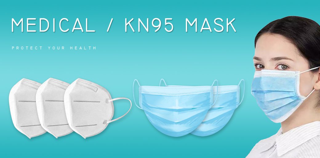 Health and Medical Medical Consumables Bule and White Disposable Masks Medical Masks KN95 Mask